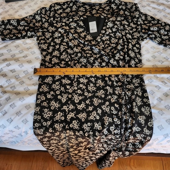 NWT Veronica Beard Women's Black White Mariposa Floral Maxi Ruched Dress XL - Picture 11 of 13